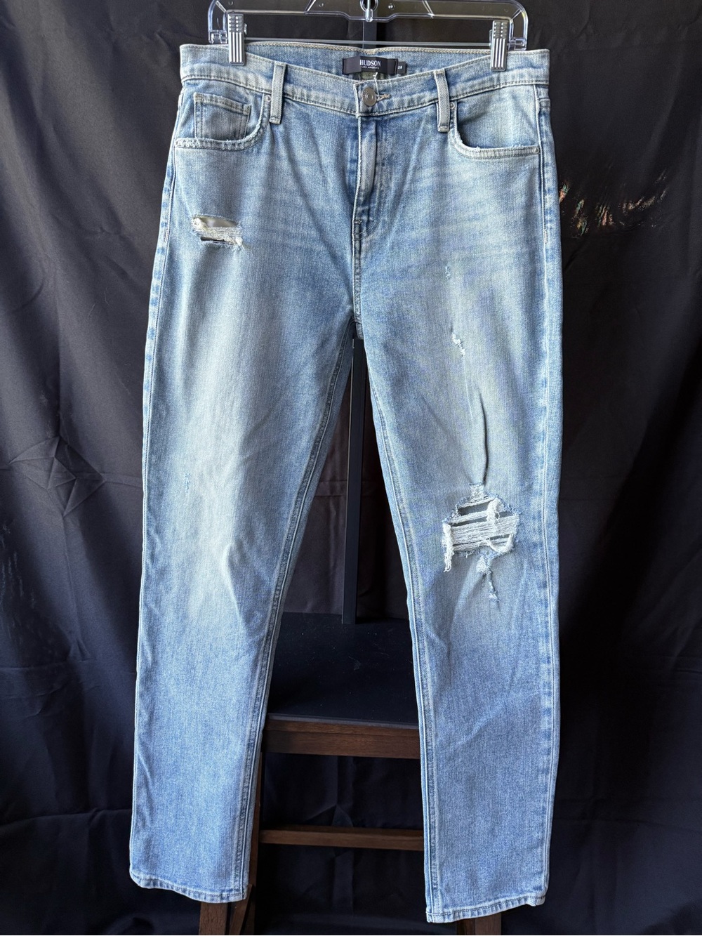 Hudson Jeans Light Wash Distressed Boyfriend Jeans